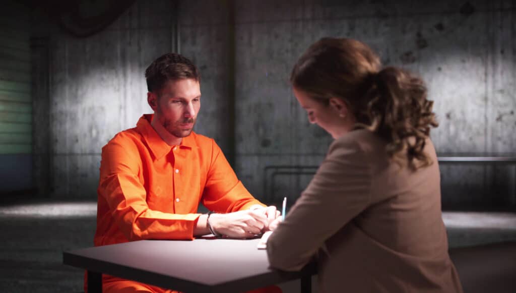 Criminal Defense Attorney In Prison. Police Investigator